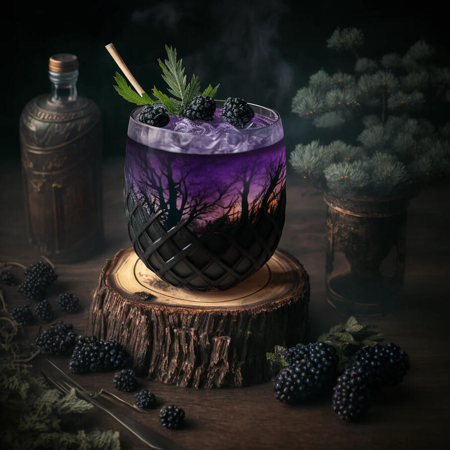 Floral and beautiful, a house favorite. Bruised gin, muddled with blackberries and sweetened with a small amount of simple syrup